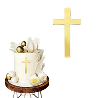 Decor topper na tort KRZYŻ złoty