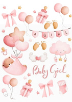 Opłatek na tort BABY GIRL WZ.I