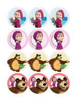 Opłatek na muffinki MASHA I NIEDŹWIEDŹ WZ. II