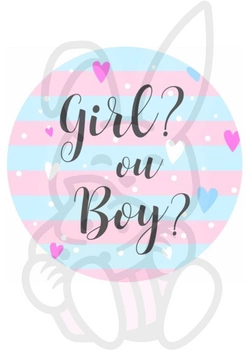 Wydruk jadalny opłatek na tort gender reveal GIRL OR BOY BABY SHOWER WZ. I