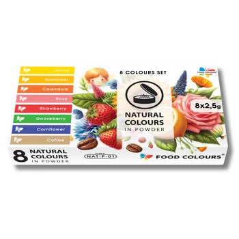Zestaw 8 szt. naturalnych barwników spożywczych w proszku Food Colours