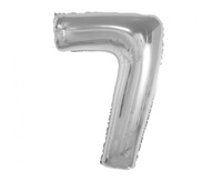 #BFC38 Balon foliowy Smart, cyfra 7, srebrna, 92 cm KK