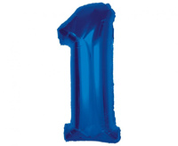 #BFC35 Balon foliowy, cyfra 1, niebieska, 92 cm AA