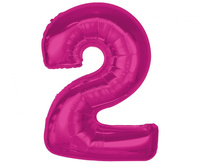 #BFC36 Balon foliowy Smart, cyfra 2, różowa, 92 cm
