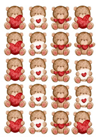 Opłatek na tort muffinki MIŚ MISIE SERDUSZKA WZ. I