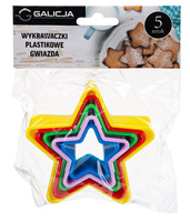 Zestaw 5 szt. wykrawaczek foremek do ciasta GWIAZDY Galicja