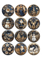 Opłatek na świąteczne wypieki Świateczny MIX wz. XVI 6 cm