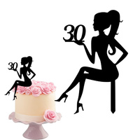 Topper na tort PERSONALIZOWANY KOBIETA Z LICZBĄ WZ.I