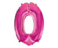 #BFC55 Balon foliowy "Cyfra 0", różowa, 35 cm KK