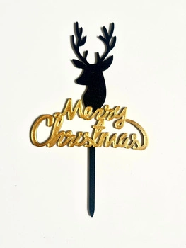 Topper na tort Merry Christmas Renifer 
