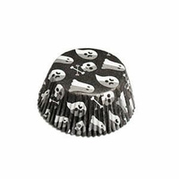 Papilotki do muffinek Halloween 53x32 mm CZARNO BIAŁE 50 szt.