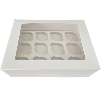 Pudełko na 12 muffinek muffiny 33x24x10 cm BIAŁE