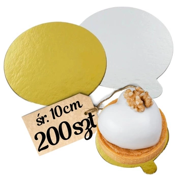 Bankietówki podkładki pod monoporcje dwustronne ZŁOTO SREBRNE 10 cm 200 szt.