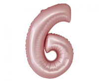 #BFC42 Balon foliowy Smart, Cyfra 6, j. różowa matowa, 76 cm KK