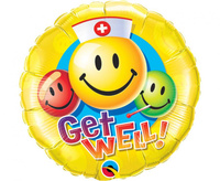 #BFK Balon foliowy 18" QL CIR "Get Well z uśmiechami" KK