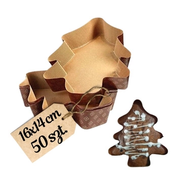 Papierowa forma do pieczenia CHOINKA 16x14x3,5 cm 50 szt. 