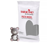 Lukier plastyczny masa cukrowa do modelowania figurek na tort SZARA 250g Saracino