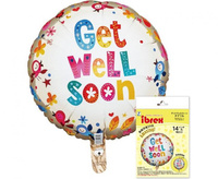 #BFK Balon Ibrex Hel, okrągły 14", Get well soon cheerful, packed