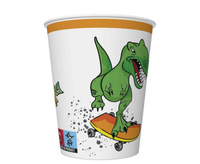 #ZKU Kubeczki pap. Crazy Dino, 250 ml, 8 szt.