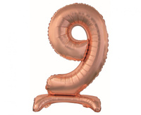 #BFC18 Balon foliowy B&C Cyfra stojąca 9, różowo-złota, 74 cm KK