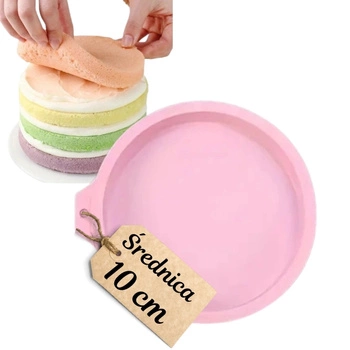 Rant okrągła forma silikonowa do żelki biszkoptu chrupkiej warstwy do tortu śr. 10 cm 