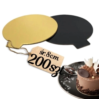 Bankietówki podkładki pod monoporcje dwustronne ZŁOTO CZARNE 8 cm 200 szt.