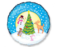 #BFK Balon foliowy 18" FX - "Przy Choince" (okrągły), pakowany