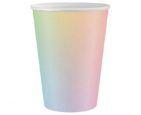 #ZKU_GD Kubeczki papierowe tęczowe, 266 ml, 6 szt.