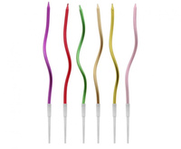 Świeczki B&C Świderki, metaliczne, mix, 16.5x0.25 cm, 6 szt.