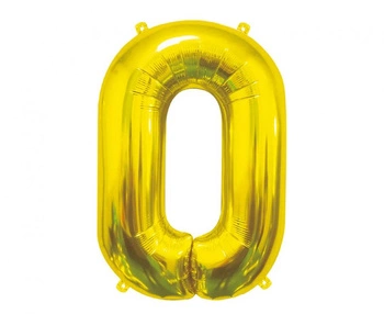 Balon foliowy B&C Cyfra 0, złota, 85 cm AA