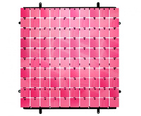 #DEI Panel dekoracyjny fuchsia, czarne tło typ B, 30x30 cm/ 100 kwadratów