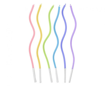 #SU Świeczki urodzinowe Świderki, pastelowy miks, 6 szt