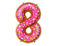 #BFC12 Balon foliowy Cyfra 8, ciasteczko, 78 cm KK