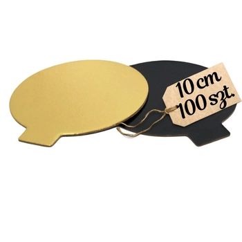 Bankietówka podkład pod monoporcję DWUSTRONNY ZŁOTO CZARNY 10 cm 100 szt.