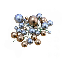 Toppery na tort kule na piku ZŁOTO - SREBRNE