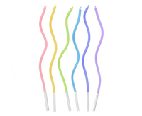 #SU Świeczki urodzinowe Świderki, pastelowy miks, 6 szt