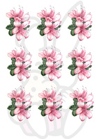 Wydruk jadalny Opłatek na tort KWIATY KWIATKI RÓŻOWE 9 cm WZ. II