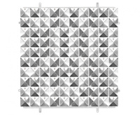 #DEI Panel dekoracyjny srebrny 3D, przezroczyste tło, 30x30 cm/ 100 kwadratów