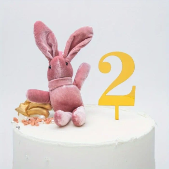 Topper na tort ZŁOTY cyfra 2 DWA DWÓJKA 11x4 cm