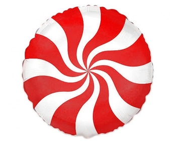 Świąteczny balon foliowy 18" FX Lizak, czerwony