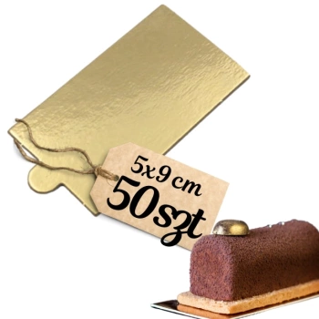 Bankietówki podkładki pod monoporcje jednostronne ZŁOTE 5x9 cm 50 szt.