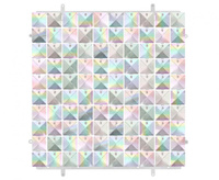 #DEI Panel dekoracyjny opalizujący 3D, przezroczyste tło, 30x30 cm/ 100 kwadratów