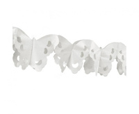#DEGI Girlanda papierowa Elegant butterfly, biala, 3 m
