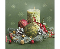 #ZSE Serwetki papierowe Ornate Candle & Bauble Composition, 33x33 cm, 20 szt.