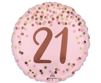 #BFK Balon foliowy 18" Pretty pink 21st birthday
