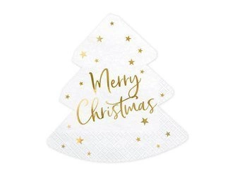 Serwetki Choinka - Merry Christmas, 16x16,5cm Party Deco