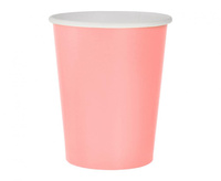 #ZKU_GD Kubeczki pap. jednokolorowe jasnoróżowe, 250ml/14 szt.