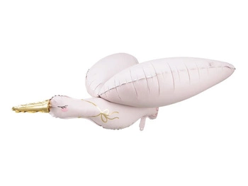 Balon foliowy Bocian, 103x60 cm, jasny różowy Party Deco