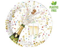 #ZTA Talerzyki papierowe Sparkling Celebration, next generation, 23cm, 8 szt. (plastic-free) (papier FSC)