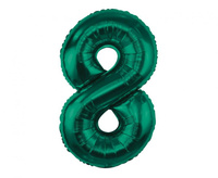 #BFC19 Balon foliowy B&C, cyfra 8, zieleń butelkowa, 85 cm